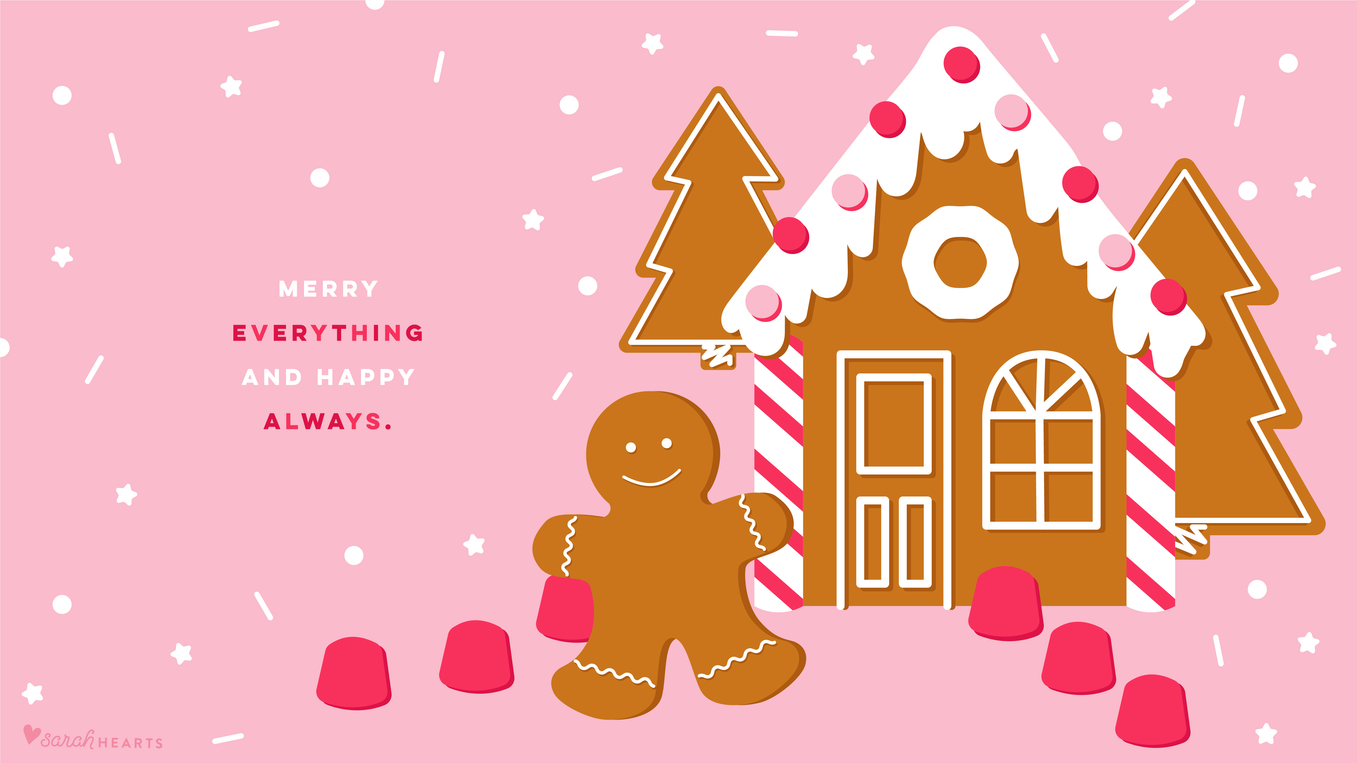 December Gingerbread House Calendar Wallpaper Sarah Hearts