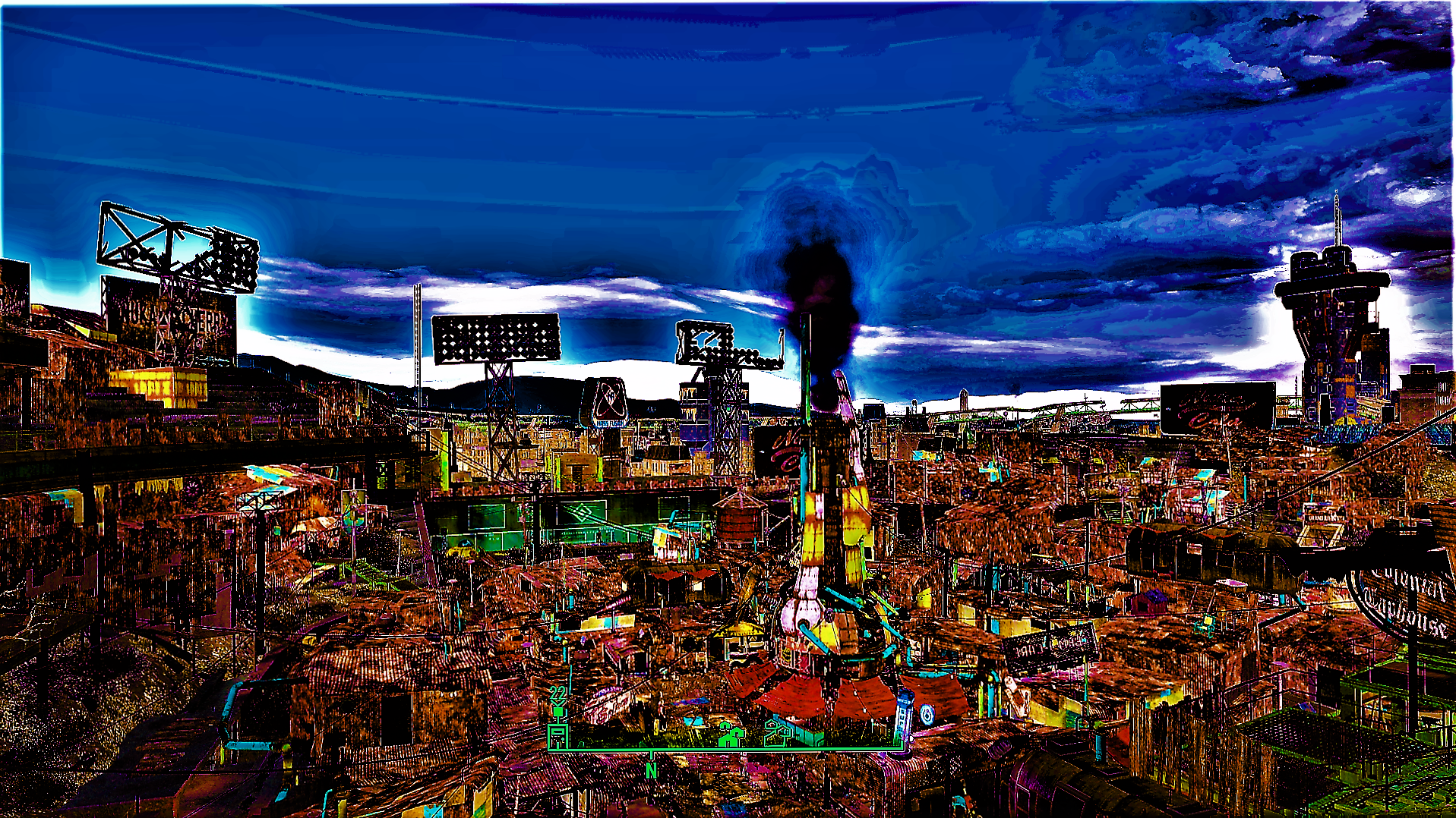 Cyberpunk A Diamond City Slums Painting Aesthetic At Fallout