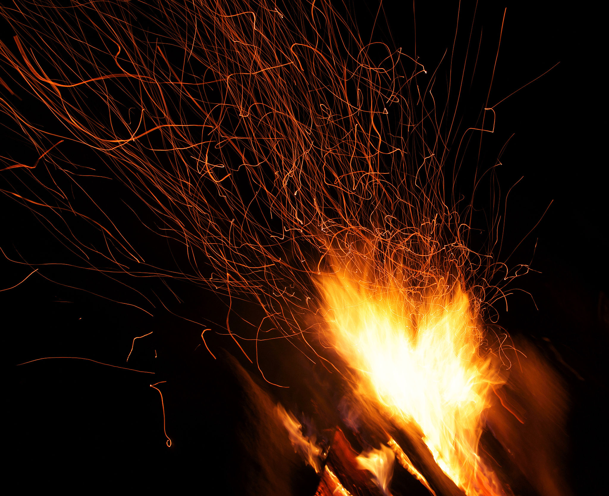 Image Campfire Sparks Time Lapse HD Nature Wallpaper