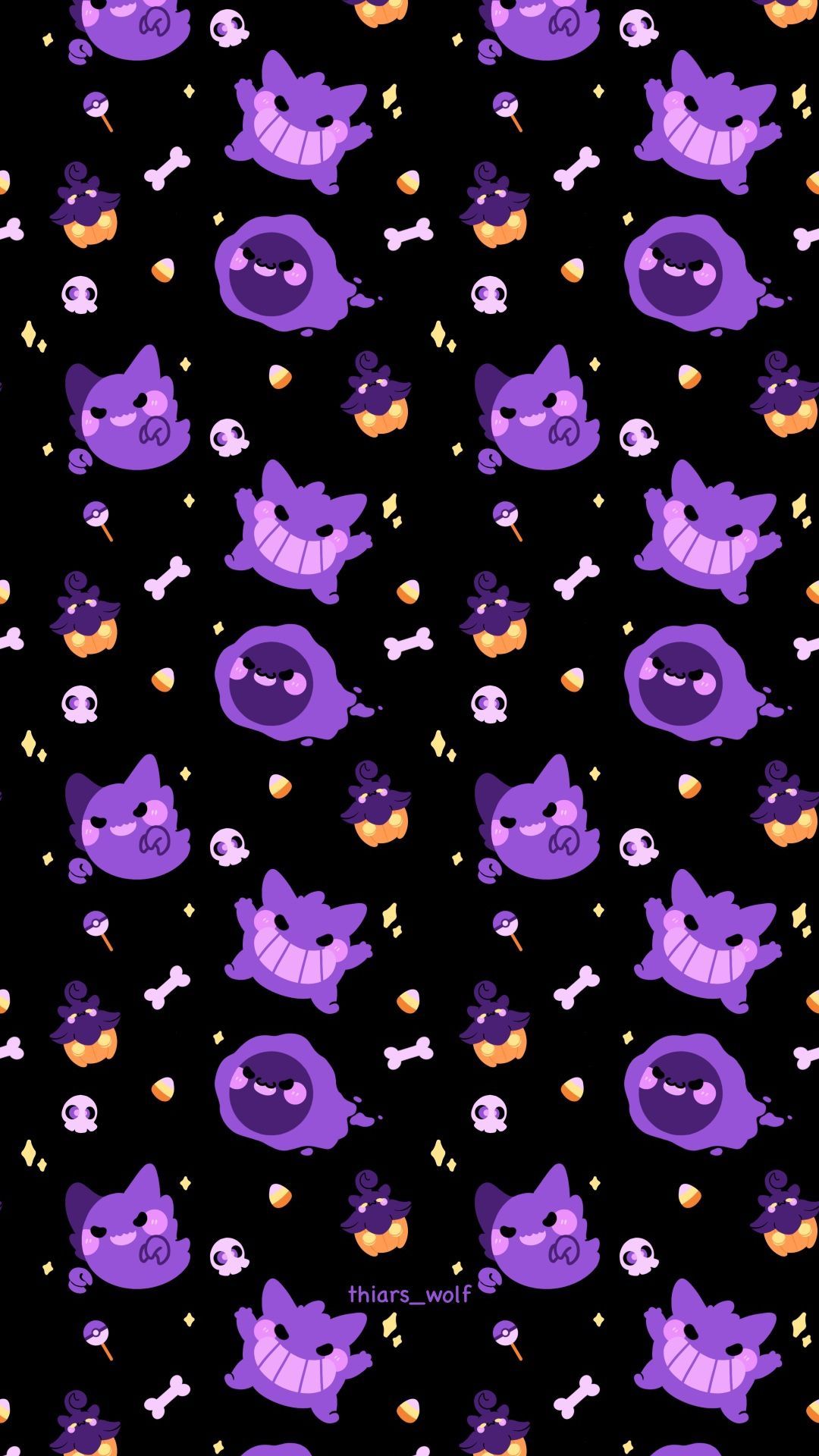 Halloween Pokemon Seamless Wallpaper