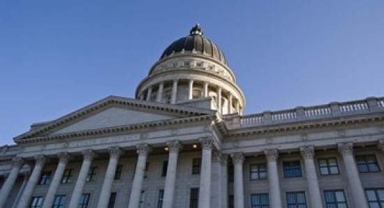Low angle view of the Utah State Capitol Building Salt Lake City