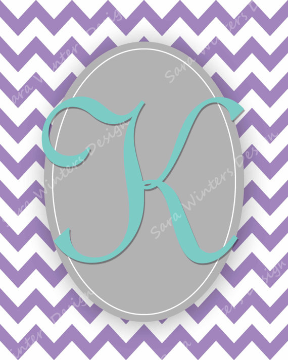 Letter K Instant Personalized Nursery Art With Initial