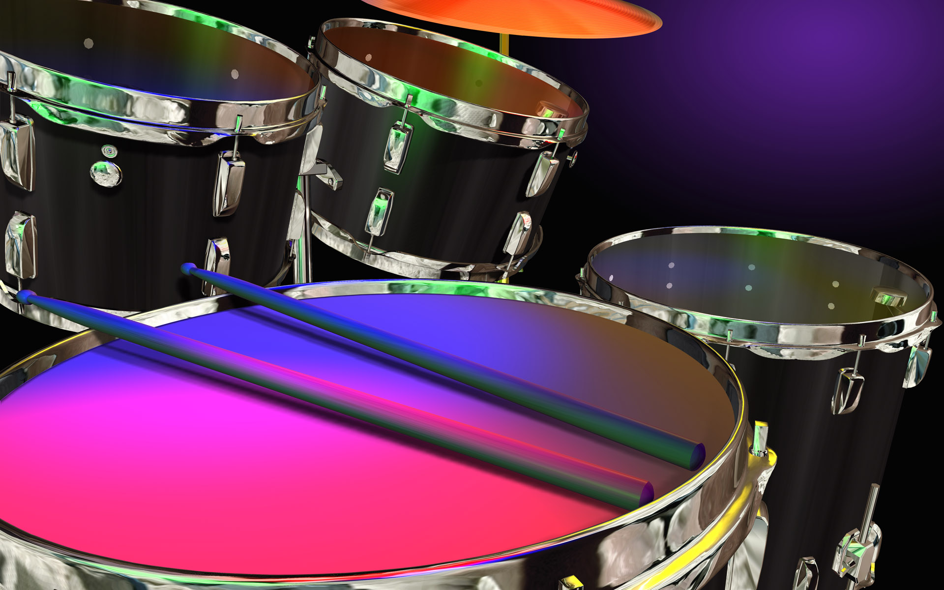 Drums In Color Wallpaper Stock Photos