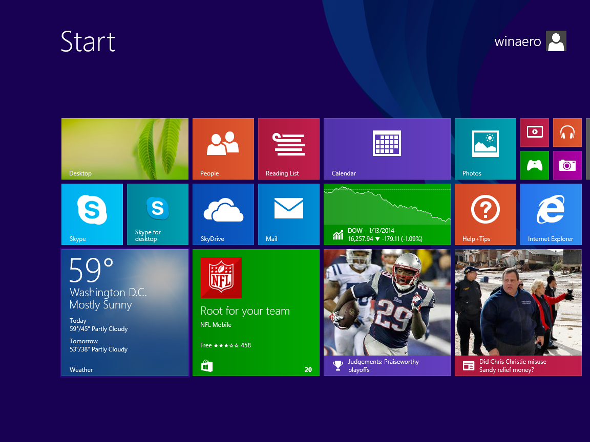 Windows Default Start Screen Before