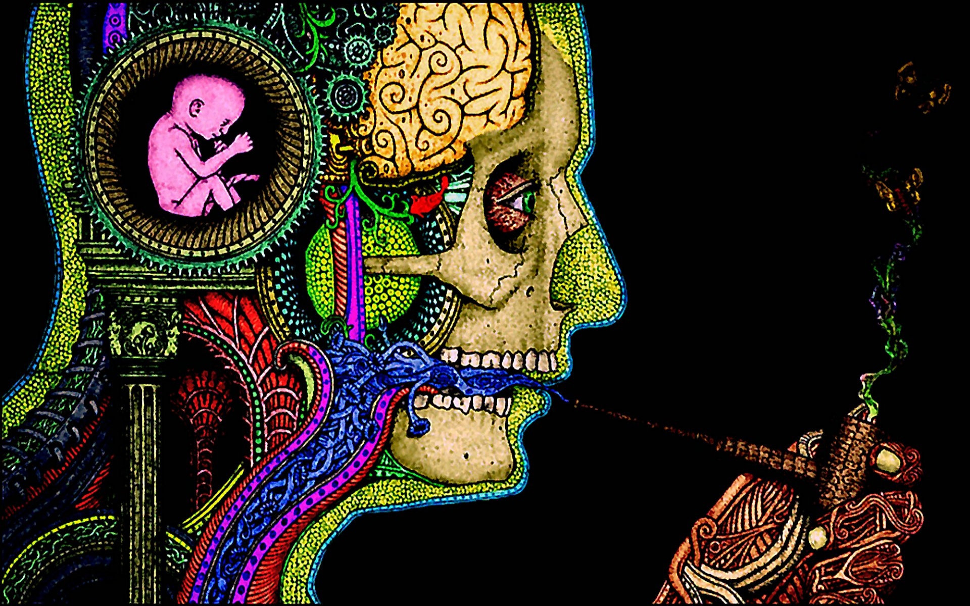 Psychedelic Smoke Art Wallpaper