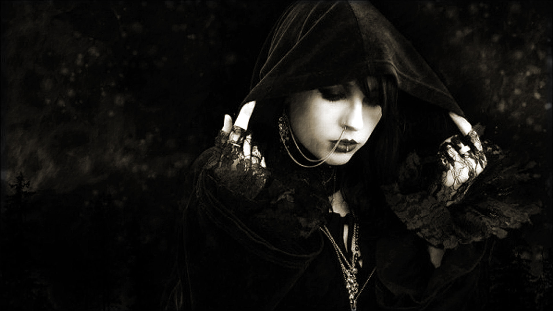 Gothic Goth Style Loli Women Girl Dark Fantasy Witch F Wallpaper