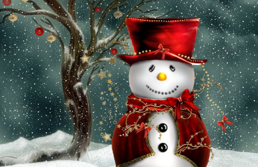 Merry Christmas Top Snowman HD Wallpaper