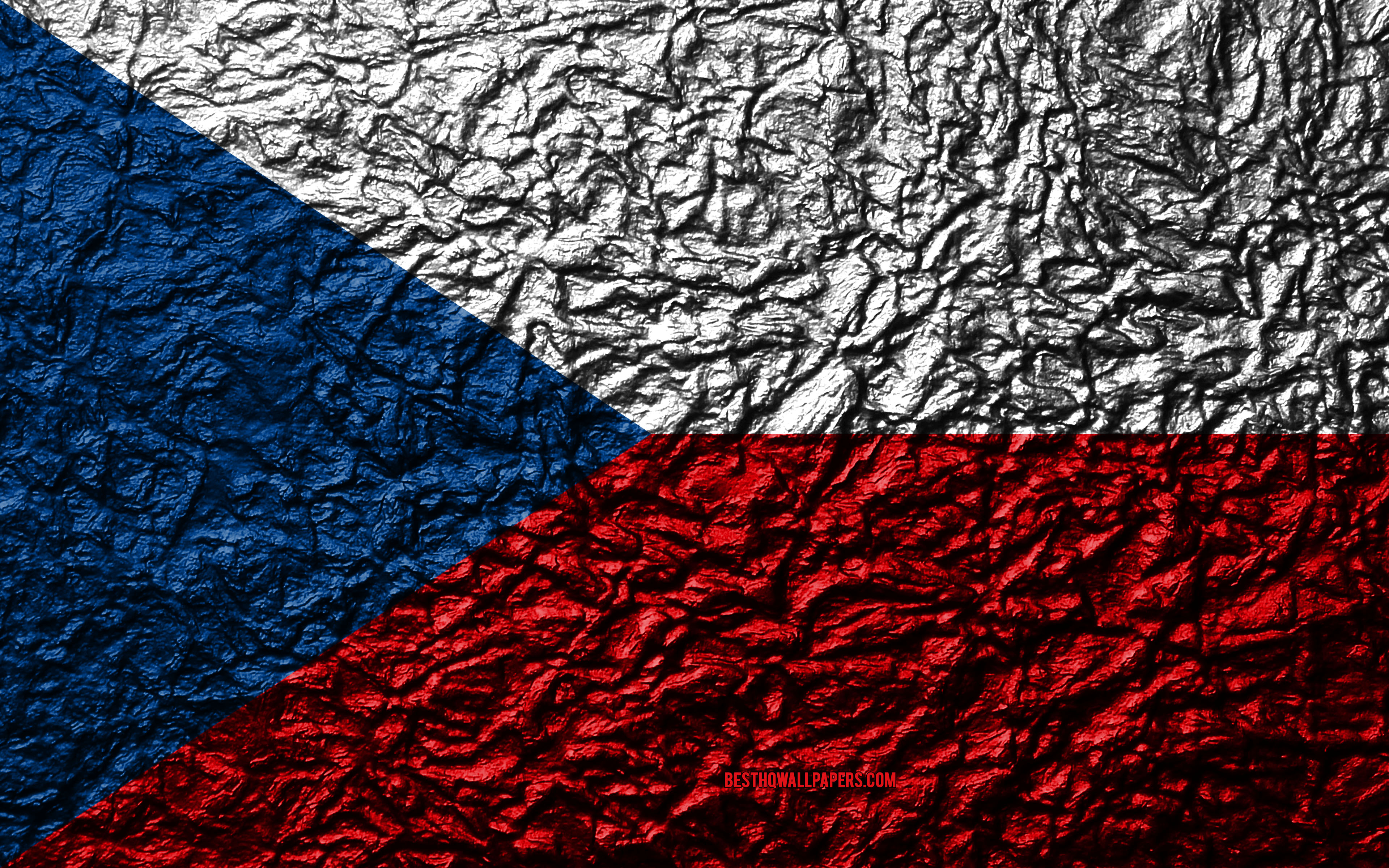 Wallpaper Flag Of Czech Republic 4k Stone Texture
