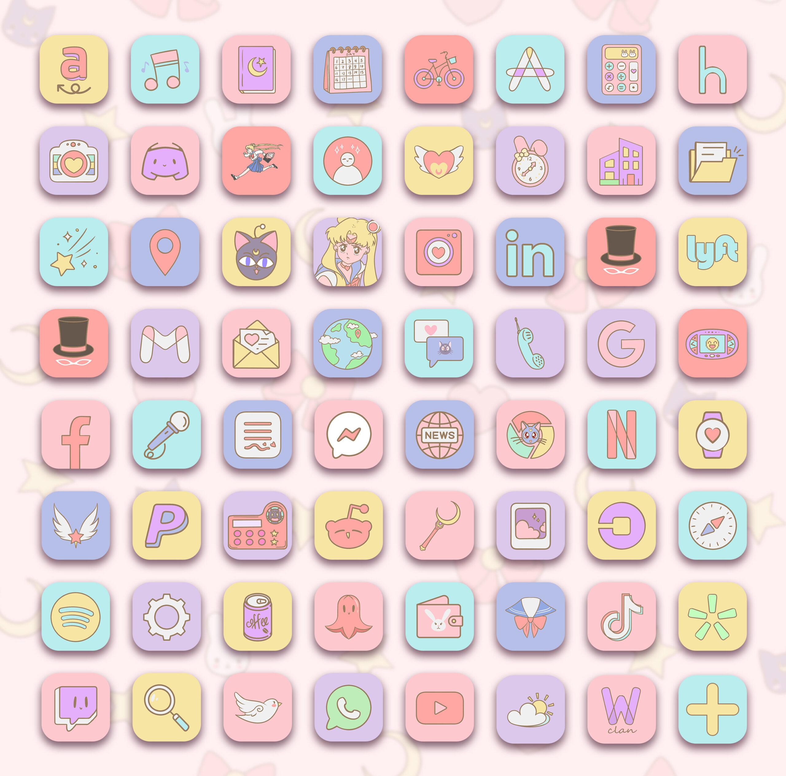 Free download Sailor Moon Aesthetic App Icons iOS Pastel Sailor Moon ...