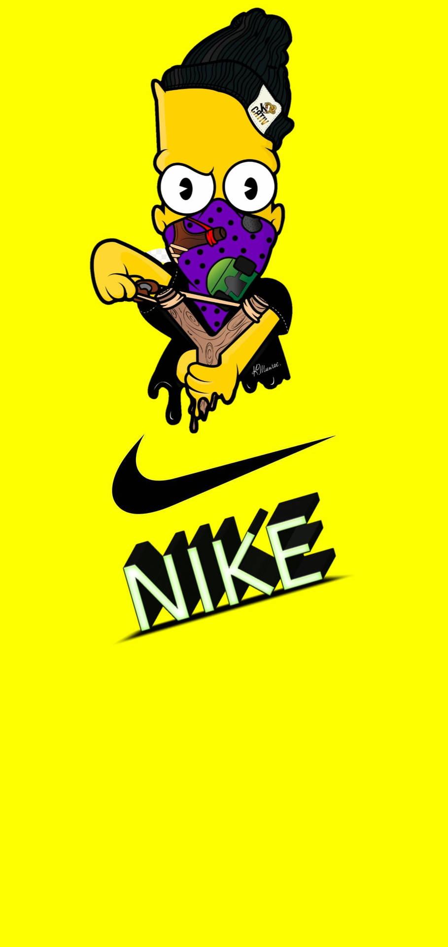Download Yellow Nike Cartoon Bart Simpson Wallpaper