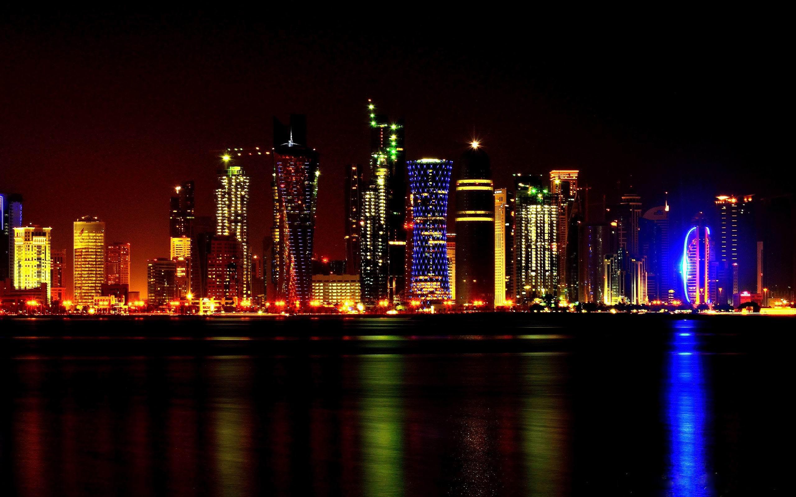 Doha Qatar Skyline Wallpaper HD