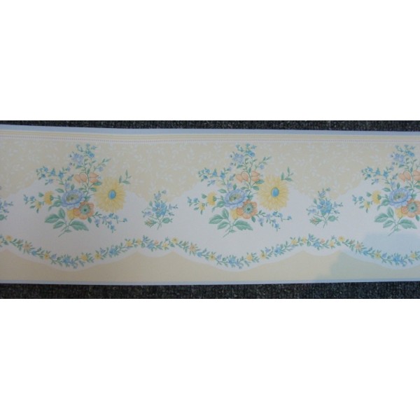 Country Cottage Border In Yellow Blues Product Code