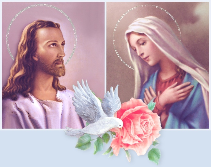 Jesus And Mother Mary Image Blessing