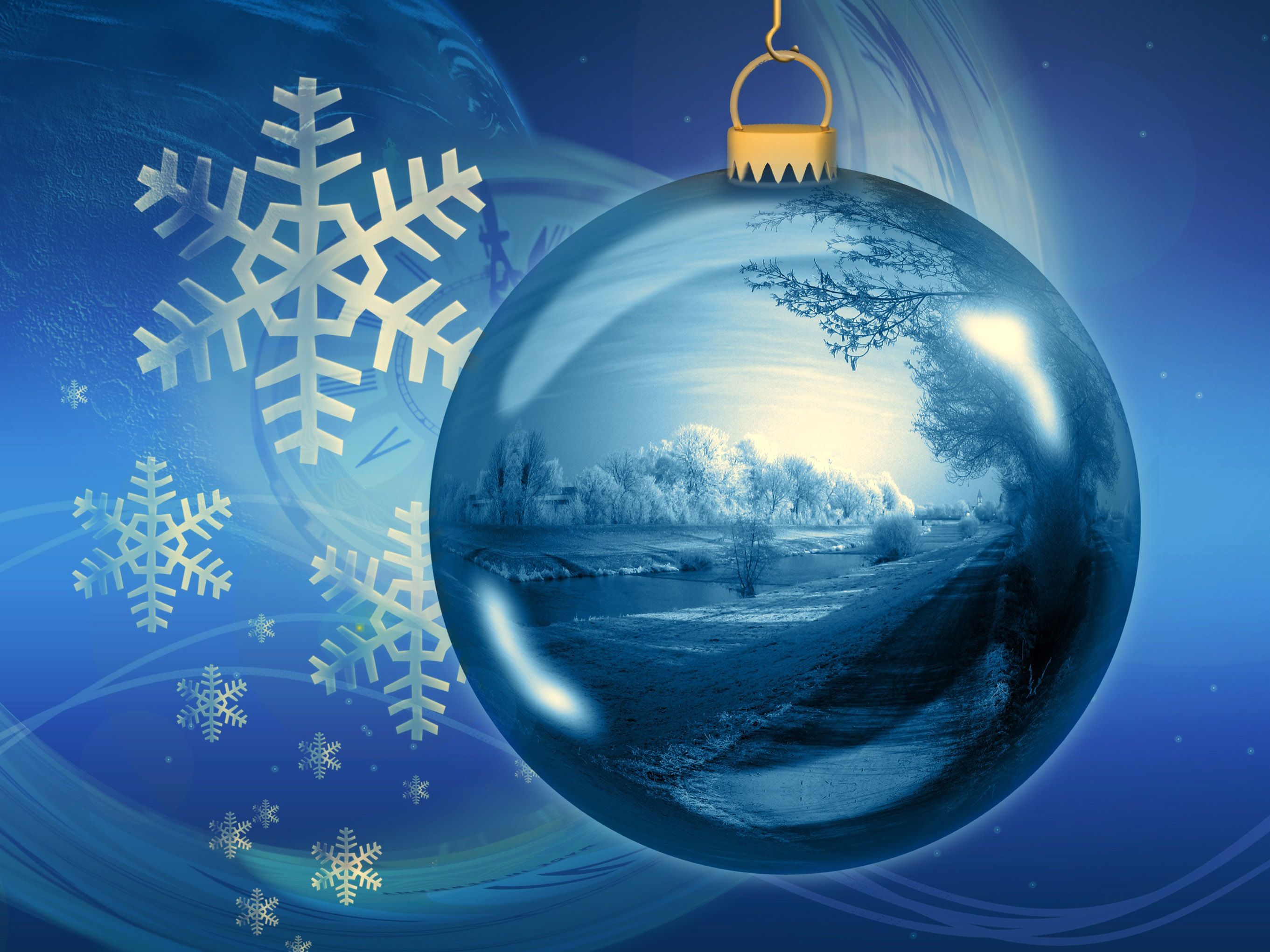 Great Ball Or Bauble Themed Christmas Wallpaper