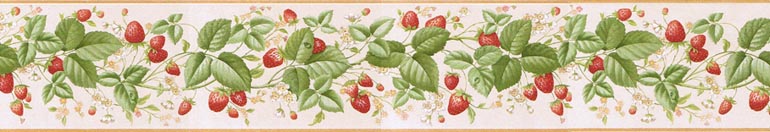 Details About Kitchen Wild Strawberries Wallpaper Border Rkb9108b