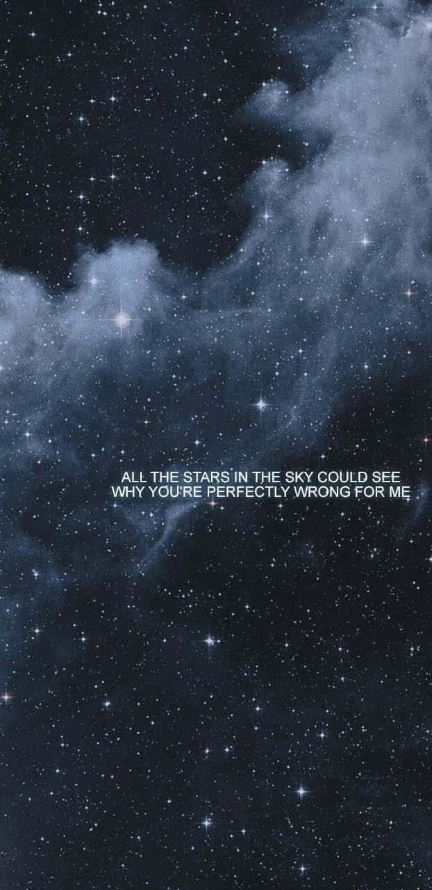 Quote In A Galaxy Blue Aesthetic Wallpaper
