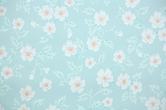 S Vintage Wallpaper Floral With Pink Flowers On Light