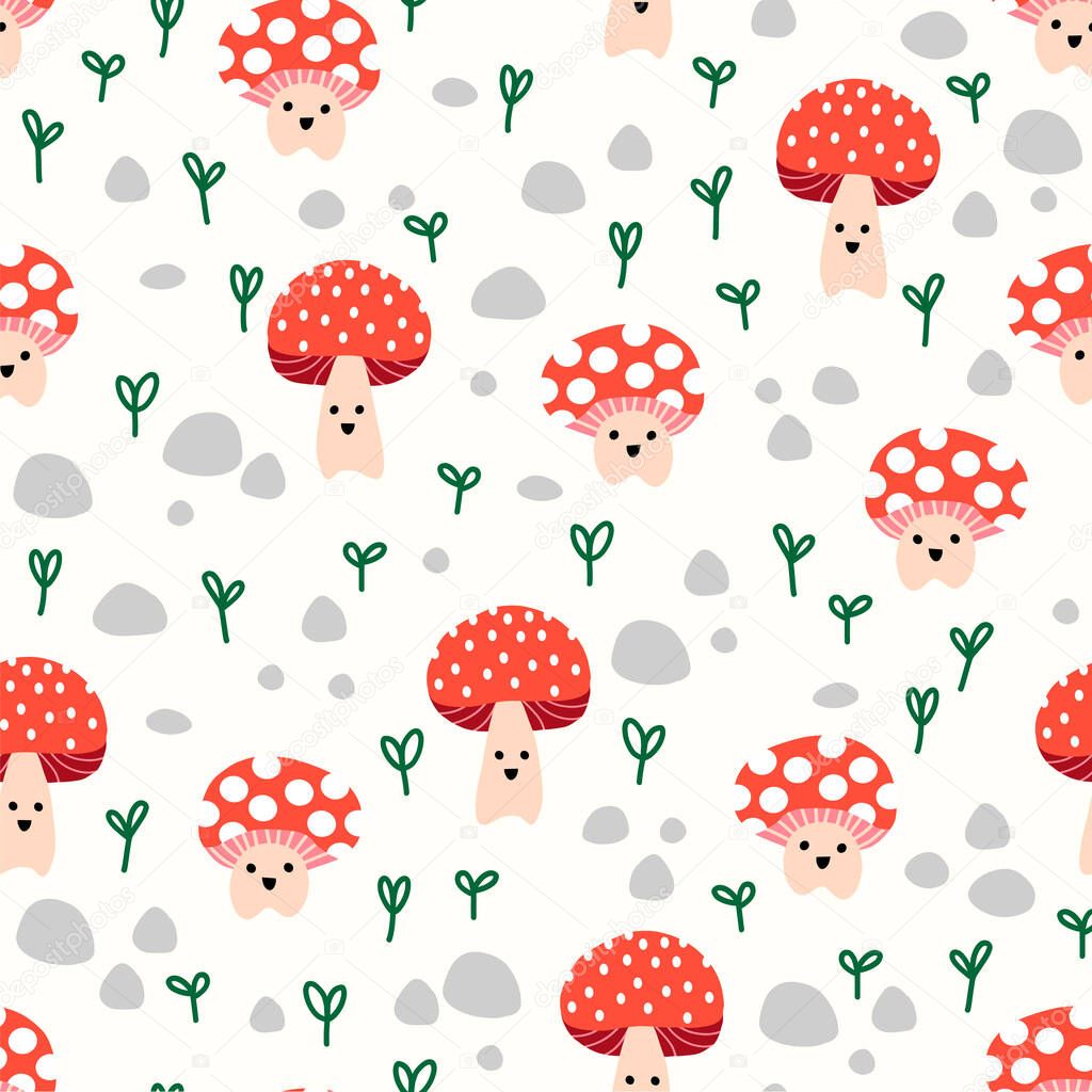 Pattern Mushroom Seamless Cute Mushroom Background For Banner Wall Wallpaper  Pattern Can Be Editable Eps File Etc Stock Illustration - Download Image  Now - iStock