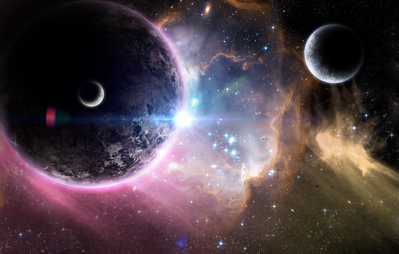 Wallpaper Space Stars Nebula Pla Art Universe