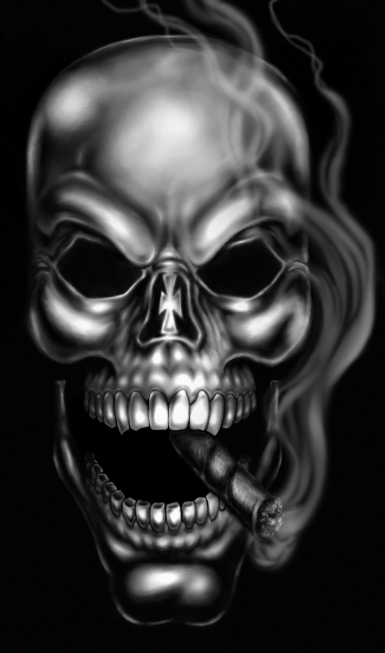 Smoking Skull by RAM by robertmarzullo on