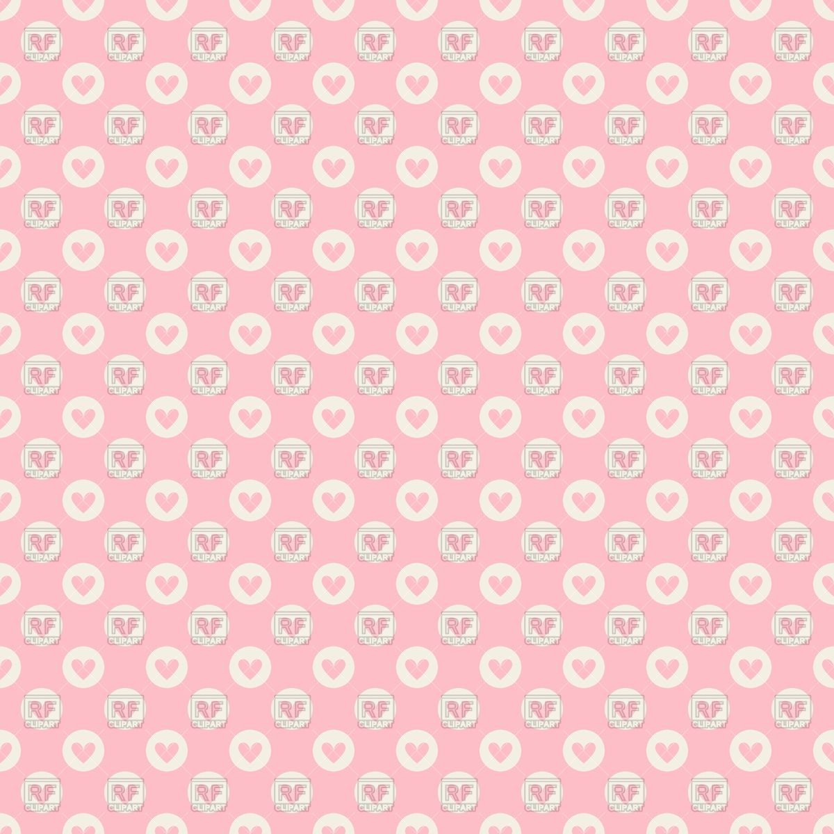Valentines Day Seamless Background Pink Hearts In Circles Vector