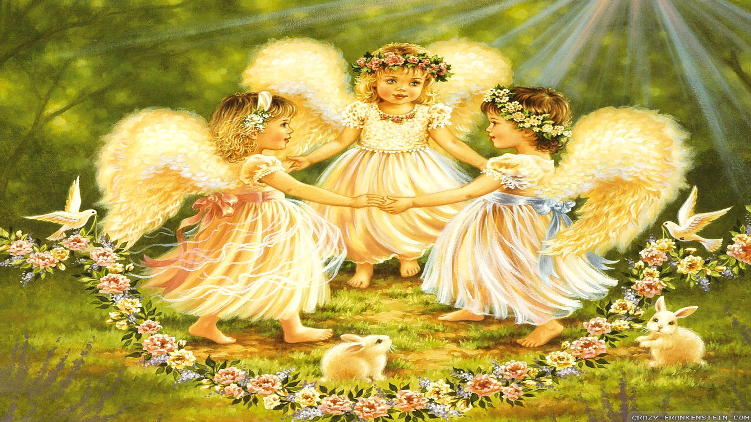 Wallpaper Vintage Banner Easter Angels Resolution