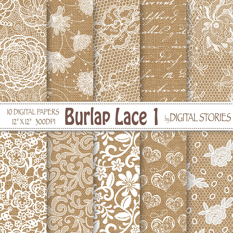 Burlap And Lace Wallpaper Wedding Digital
