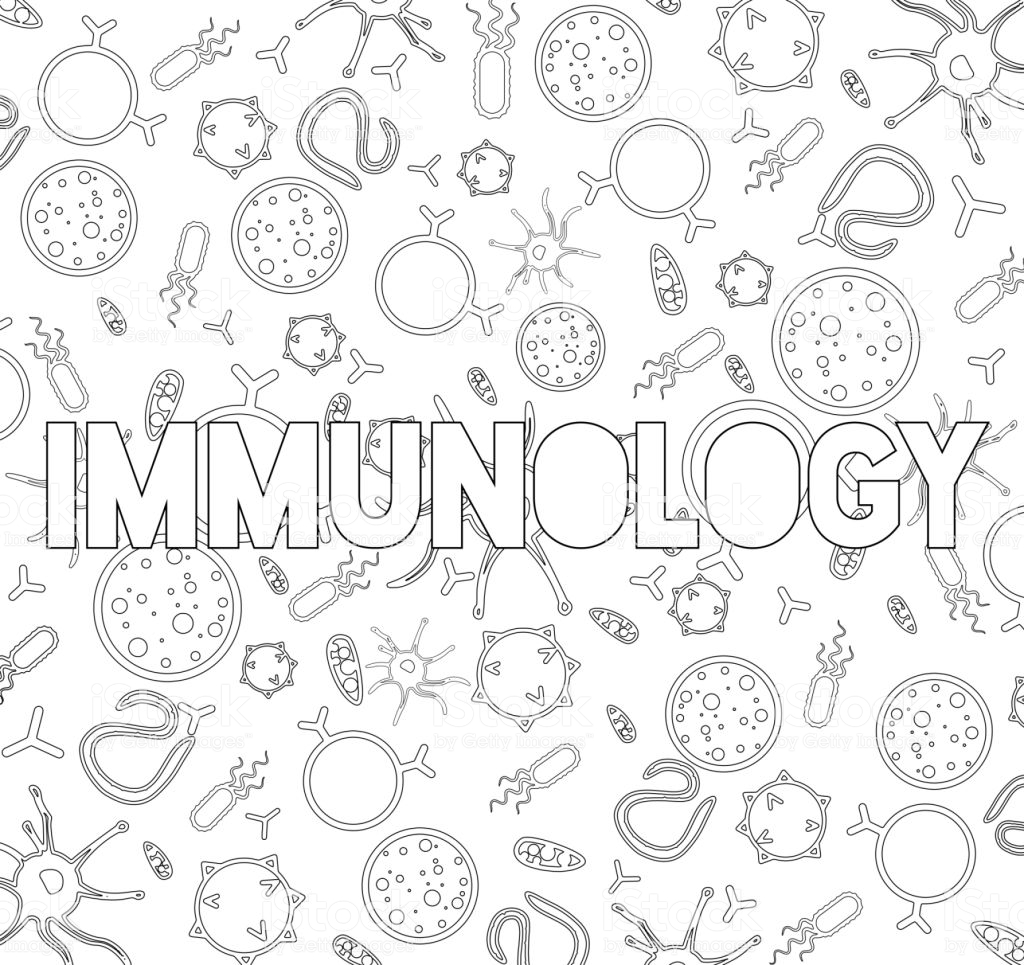 Immunology Doodle And Medical Illustration For Coloring Books