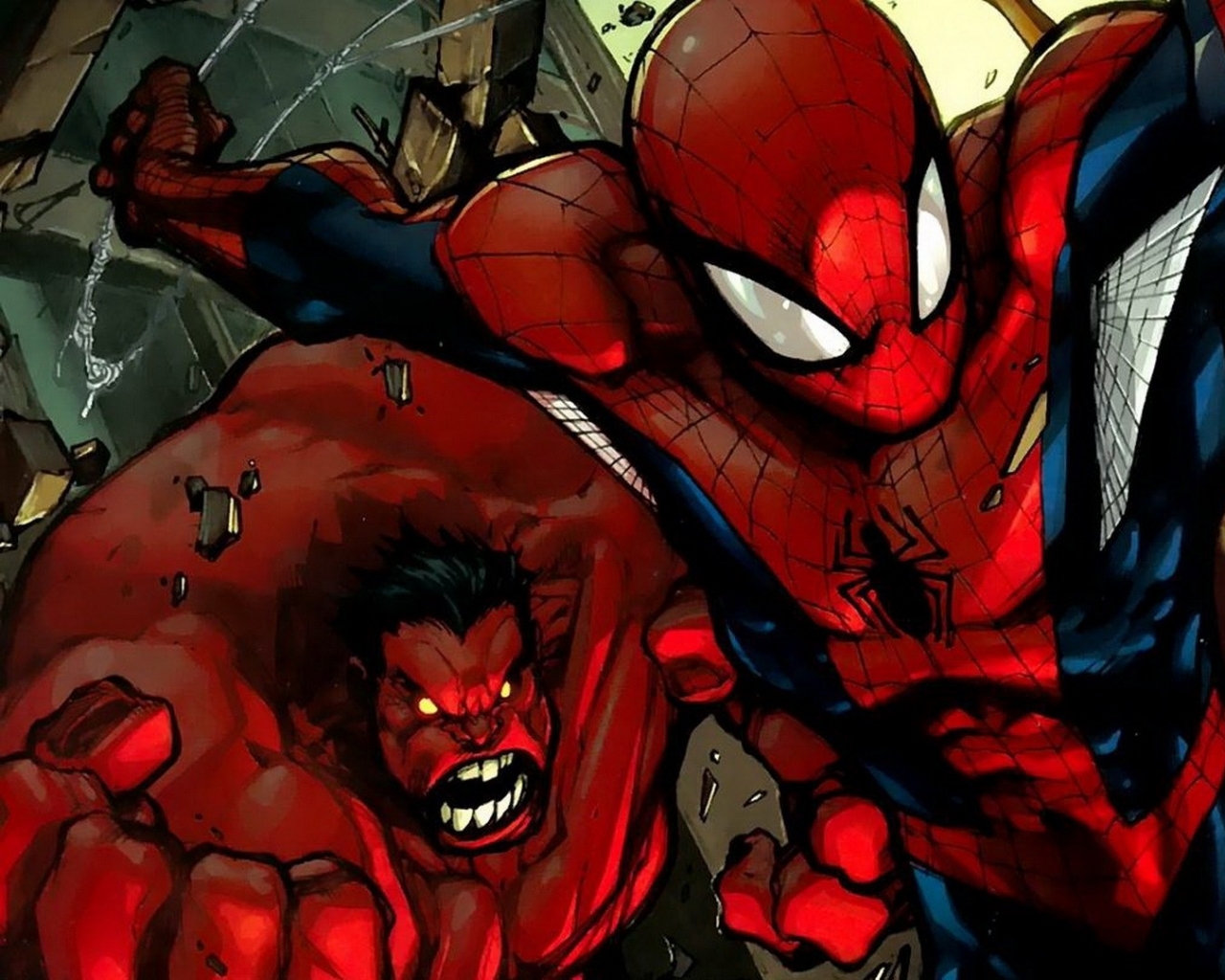 Wallpaper Ics Spiderman Marvel Red Hulk