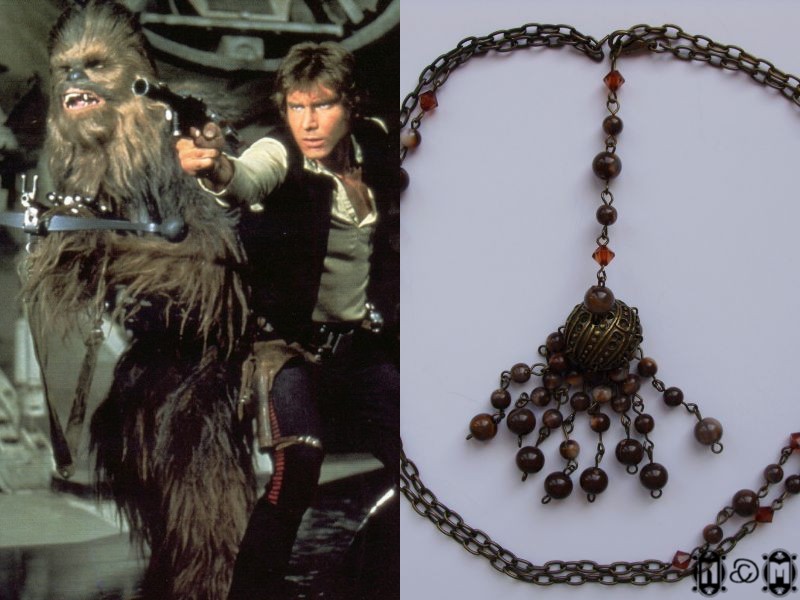 Han Solo And Chewbacca Necklace By Nastyamedun