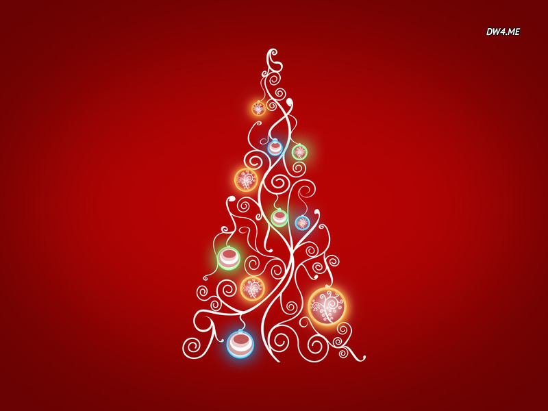 Stylized Christmas Tree Wallpaper Holiday
