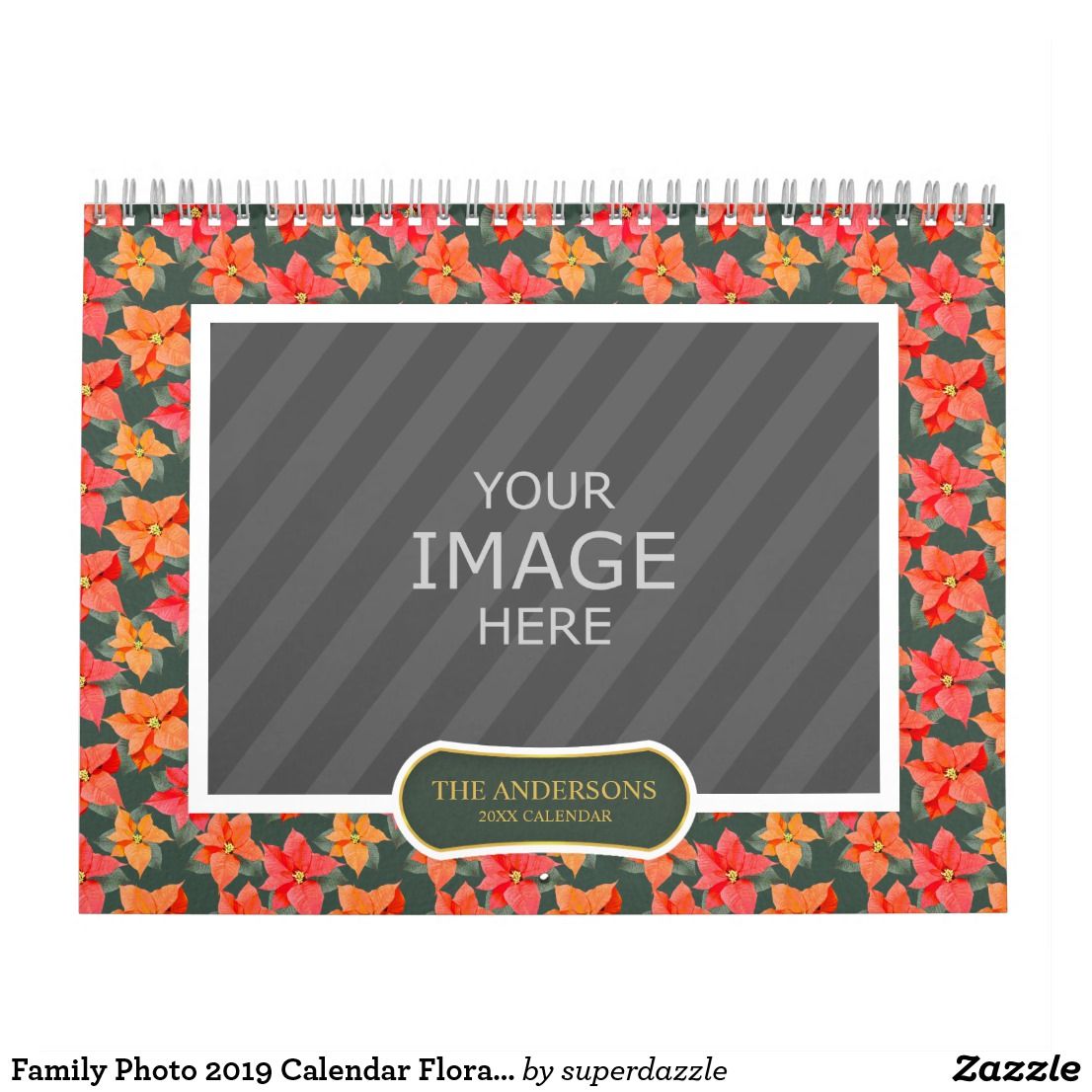 Family Photo Calendar Floral Background
