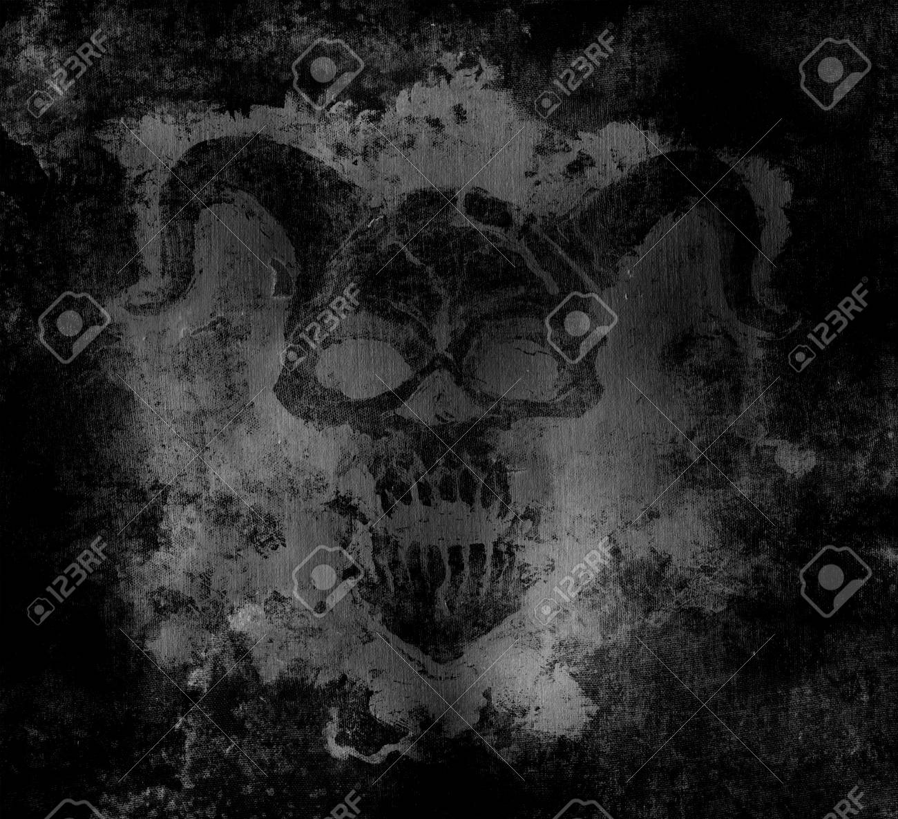 Evil Demon On Grunge Texture Background Stock Photo Picture And