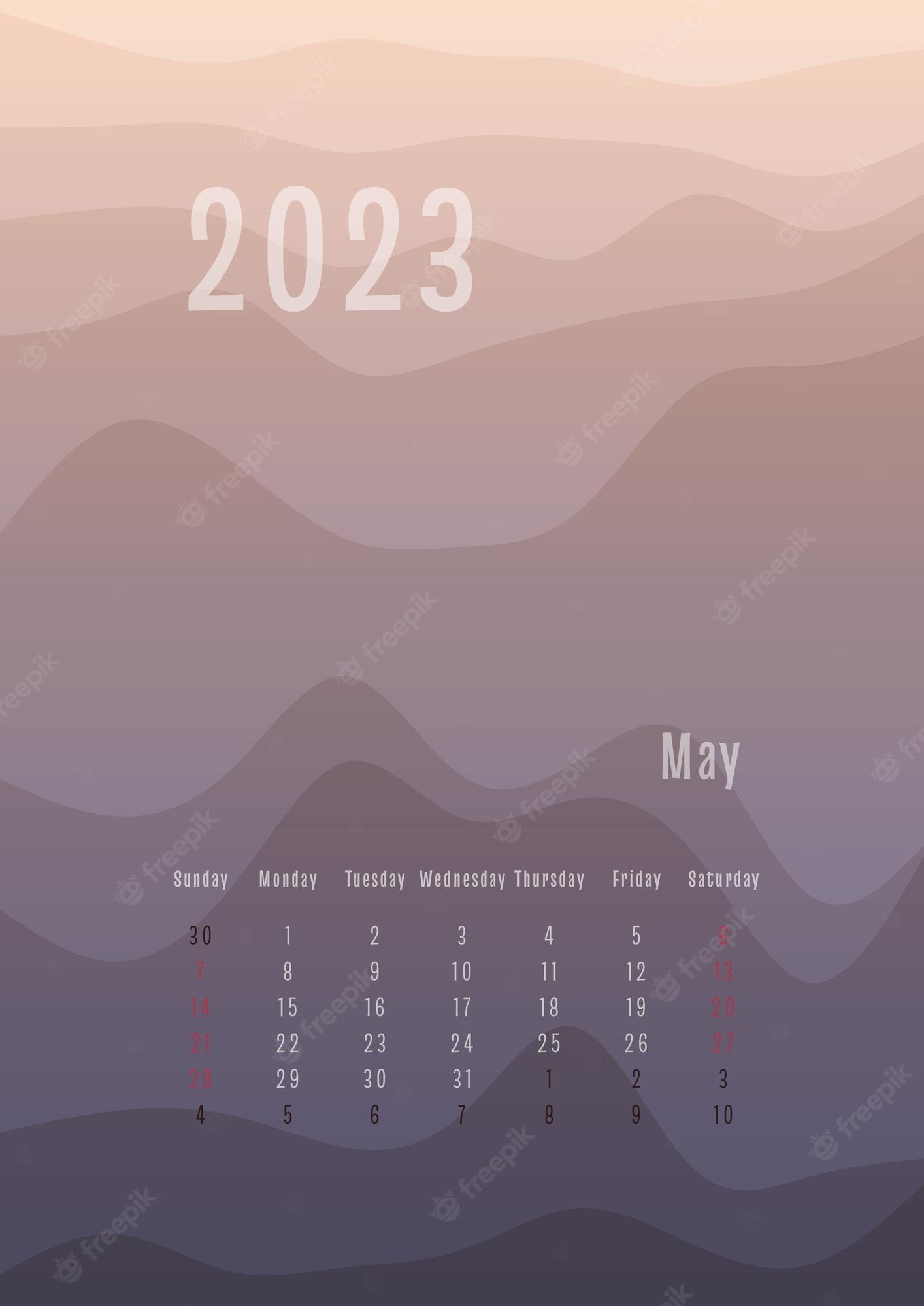 Premium Vector 2023 may vertical calendar every month separately