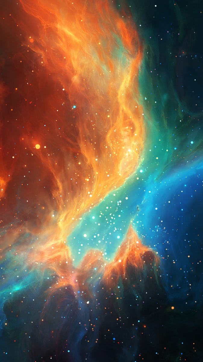 Colorful Space Galaxy Nebula iPhone Wallpaper