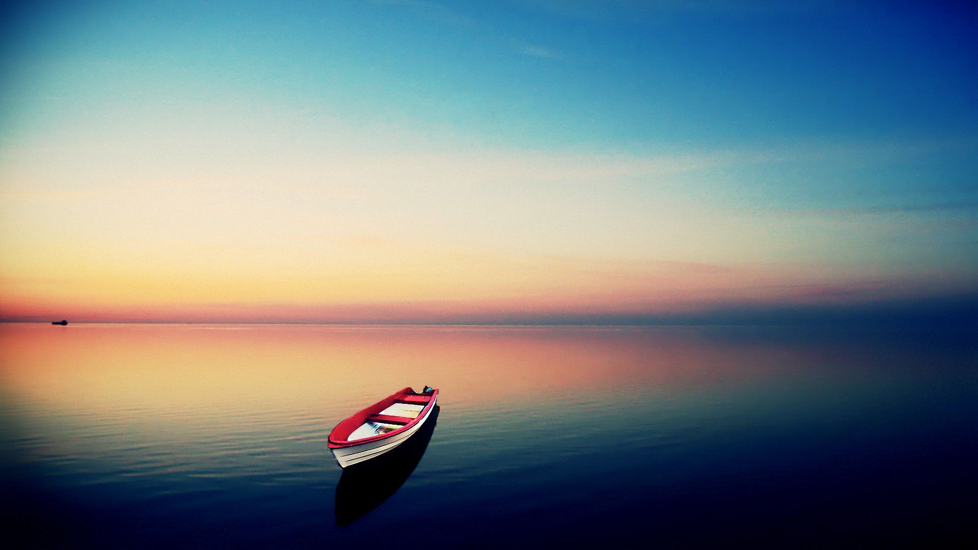 Rowboat On Empty Sea HD Wallpaper FullHDwpp Full