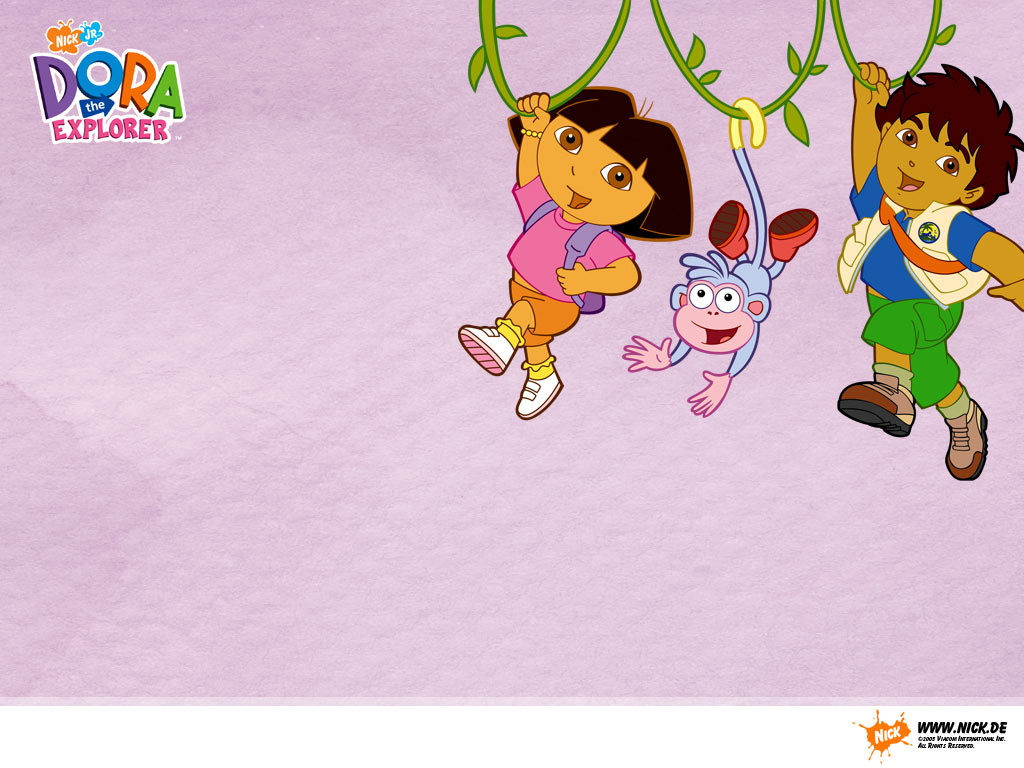 Dora And Go Diego Pink Wallpaper