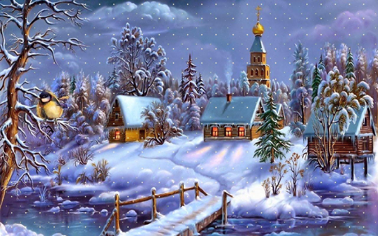 Snowy Christmas Village Wusa Wallpaperea Andpop