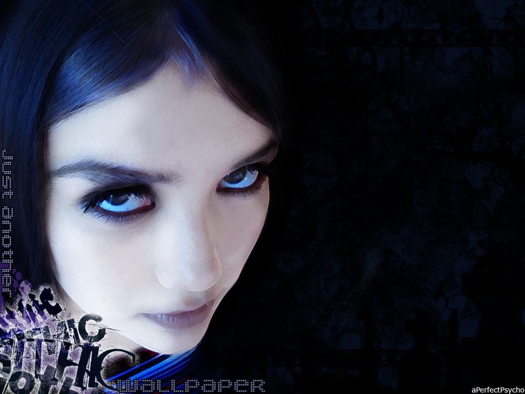 Dark Gothic Desktop Wallpaper With A Girl Black Make Up
