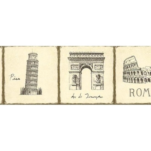 Wallpaper Border London Paris Rome Famous Landmarks