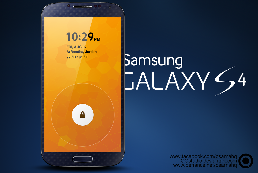 Samsung Galaxy S4 Lock Screen Psd By Oqstudio