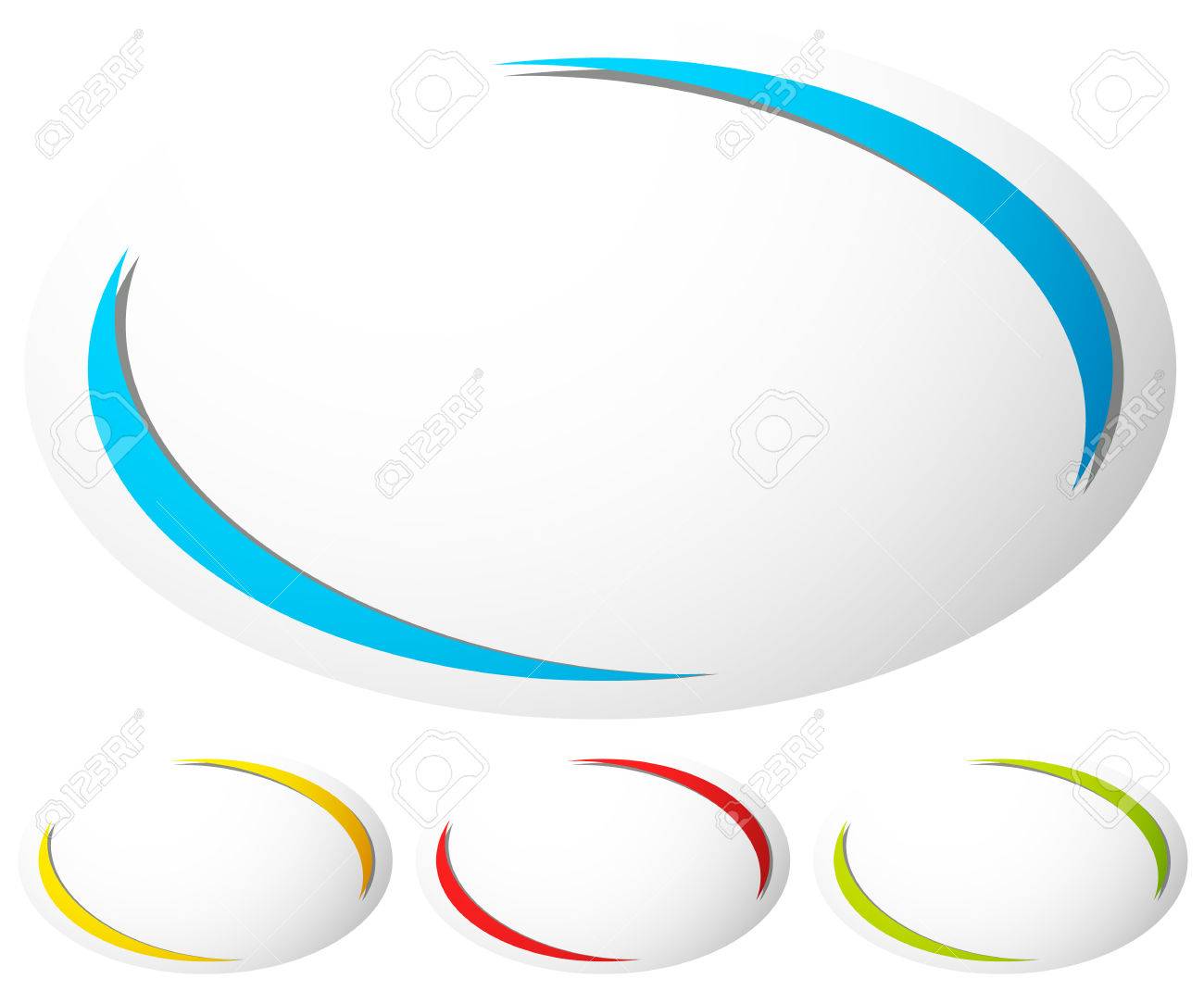 Oval Ellipse Badge Button Background Set Of Colors Generic