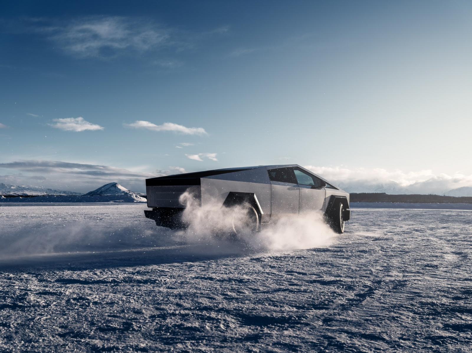 Tesla Cybertruck Drifts In Snow As Its Winter Testing Picks Up Pace