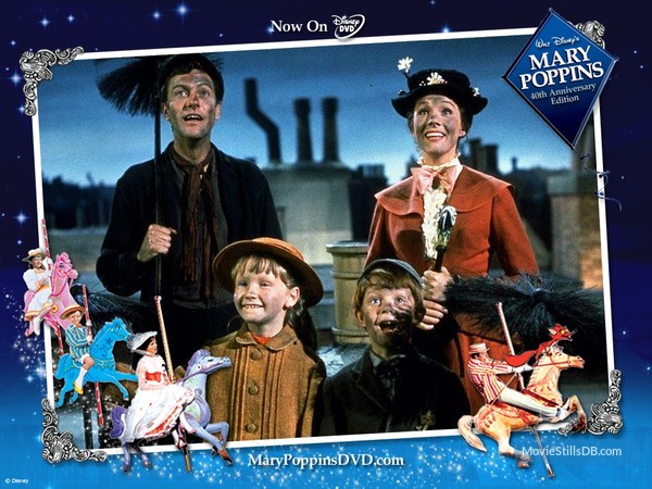 Mary Poppins Wallpaper With Julie Andrews Dick Van Dyke