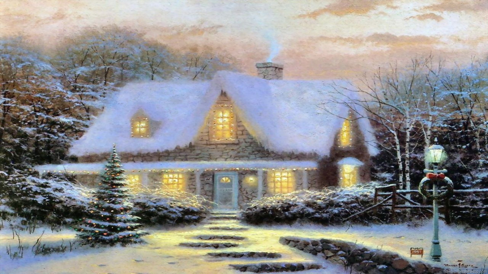 Thomas Kinkade Christmas Backgrounds - WallpaperSafari