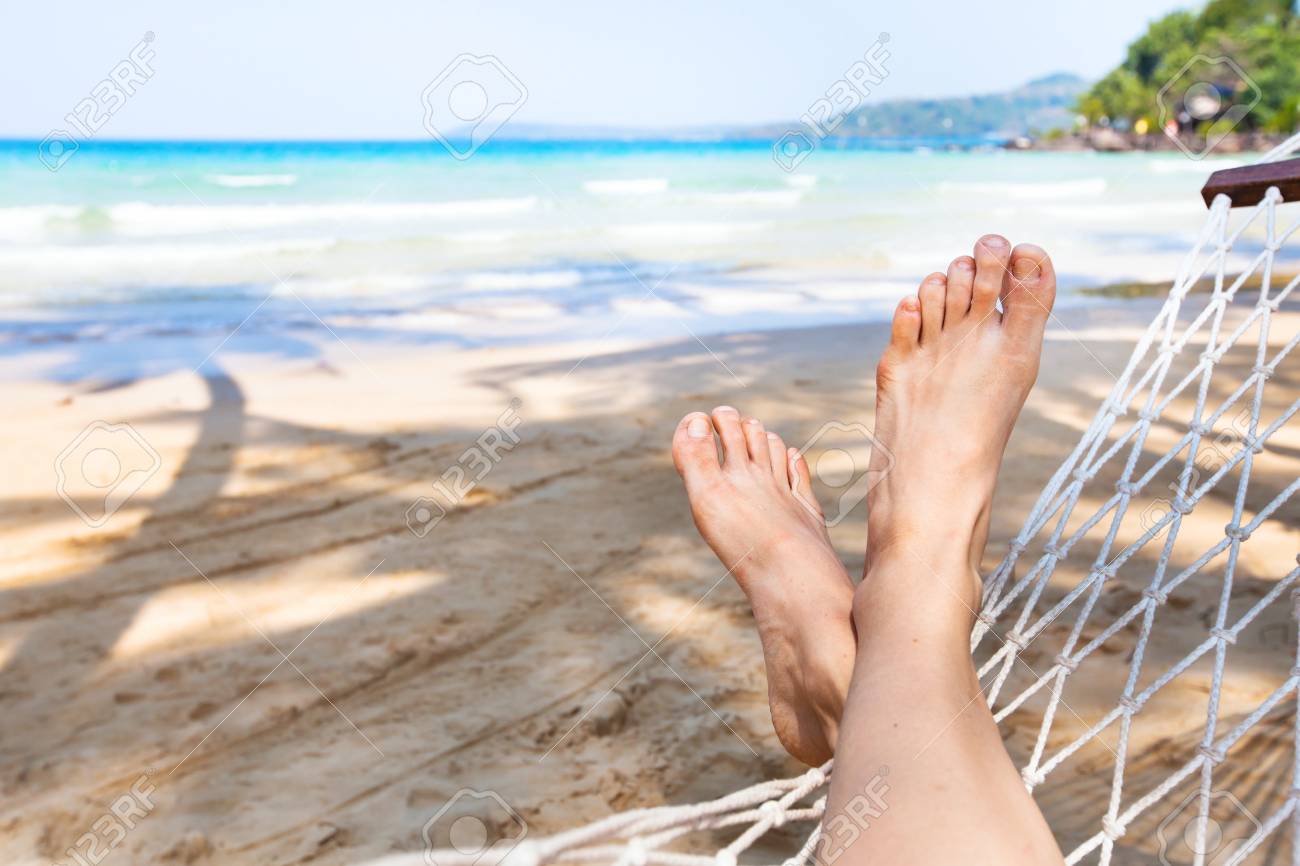 Beach Holidays Background Vacation And Relaxation Concept Feet
