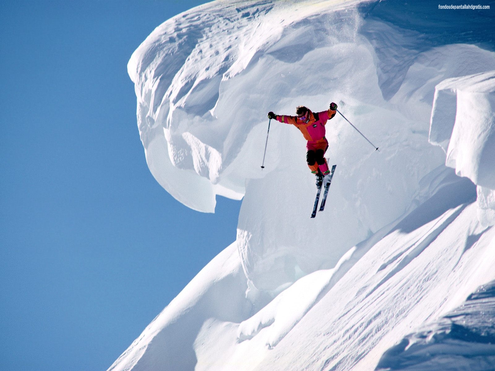 Descargar Imagen Intense Skiing Sport Wallpaper HD