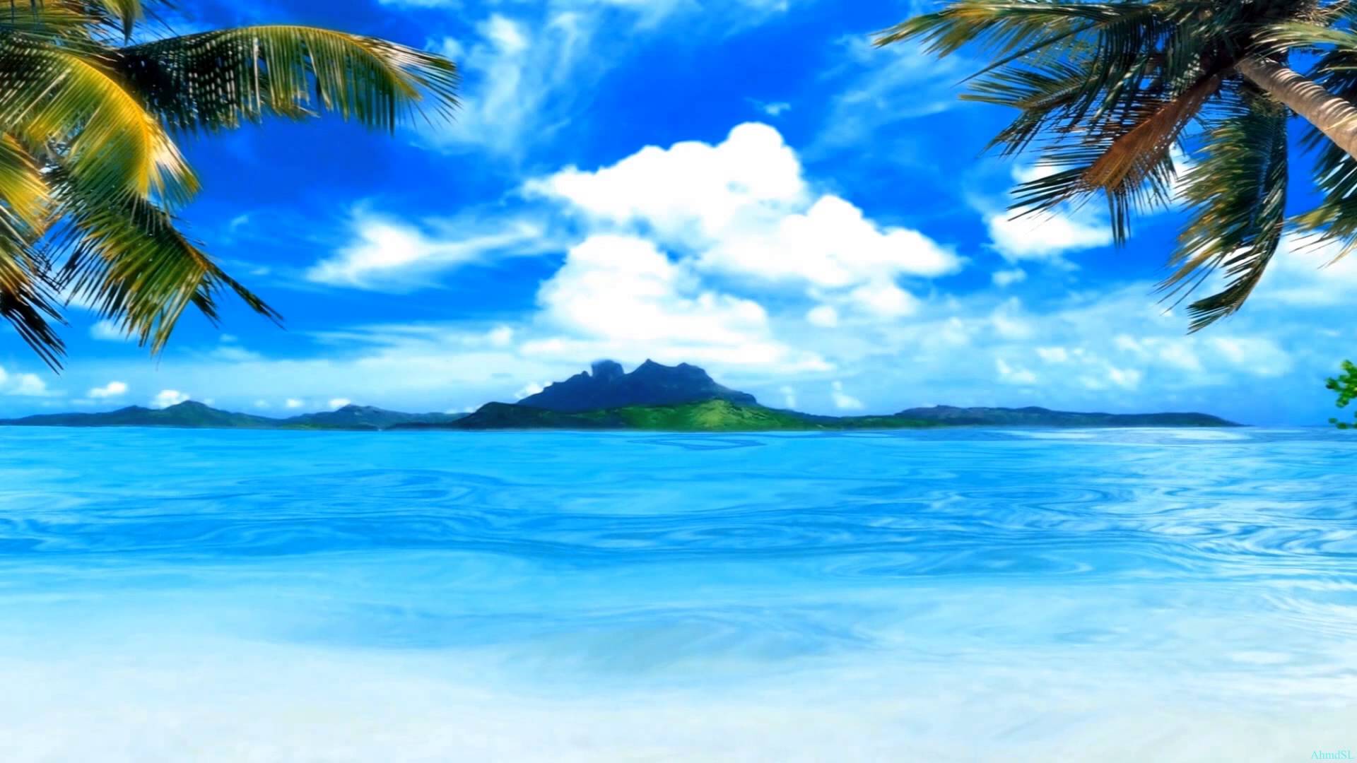 Free Download Wonderful Island Beach Animated Wallpapers 1920x1080