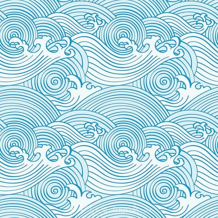 Swirly Ocean Waves Wallpaper Wave Illustration