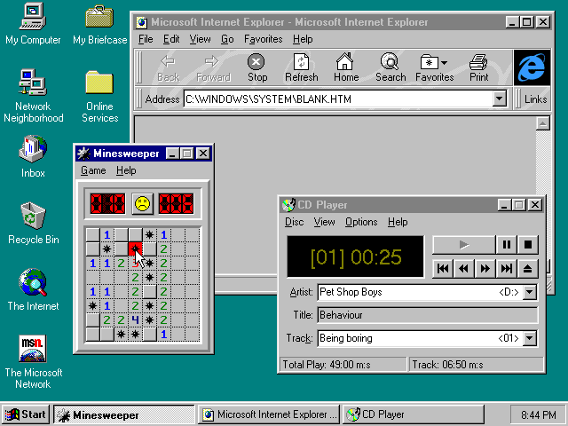 Desktop With Applications In Windows 95b